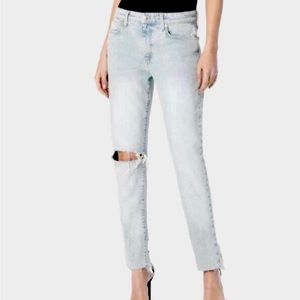 Joe’s Jean x Taylor Hill Straight Leg Ankle Step Hem Jeans Light Blue Sz 28 NWT